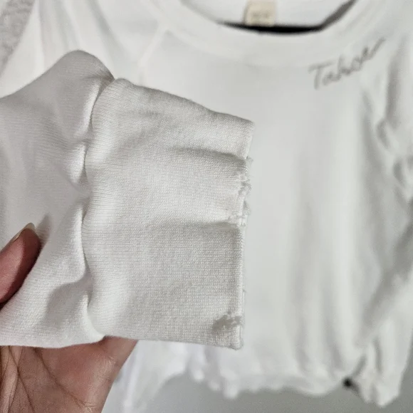 I.S.M.B.S. Essential White Sweatshirt Hand Embroidered Tahoe Size M/L - Picture 6 of 14